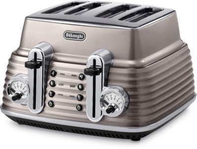De'Longhi - Toaster - Scultura - 4 Slice - Champagne.